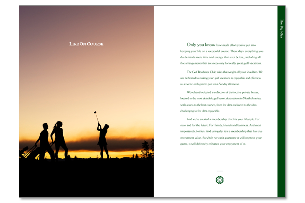 golf residence club brochure