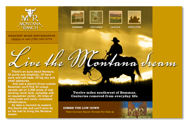 montana ranch website screenshot